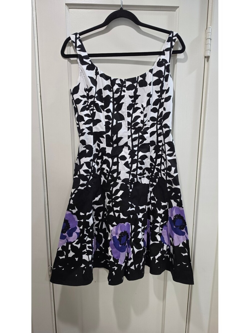 Nine West Women's Size 8 Black White Floral Dress